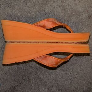Coach Vibrant Orange Wedge Sandals